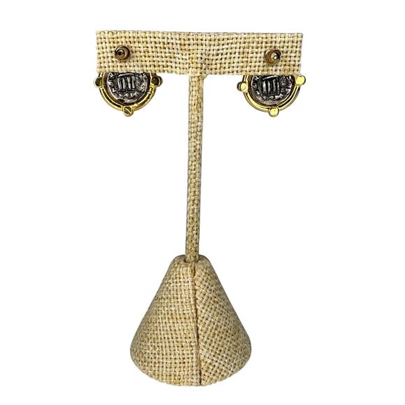 Coin Earrings Gold And Silver Tone Faux Nickel Coin Earrings - Picture 5 of 8